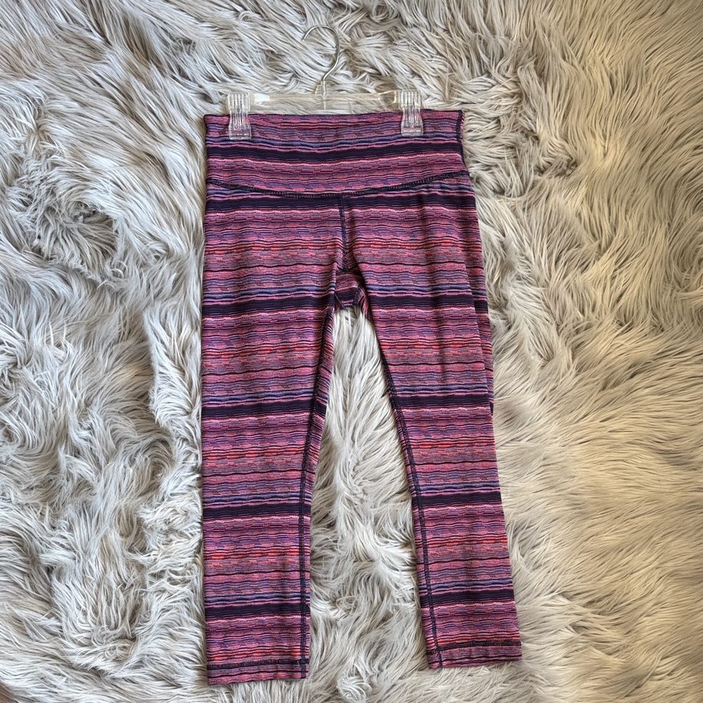 lululemon athletica Pink & Purple Striped Leggings